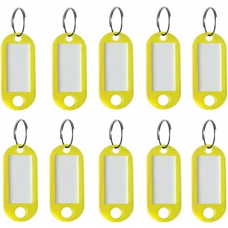20 x Clé Mini étiquette ID Nom d'étiquette en plastique Support Petit  Porte-clés Étiquettes couleurs assorties bureau Factory Lot