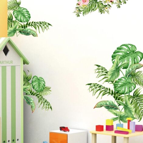 1 Ensemble De Plantes Vertes En Pot Autocollant De Salon