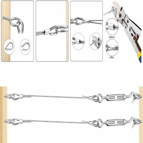 Câble Acier Inoxydable 3mm 15m Avec Serre-câbles Kit Aide Vrille