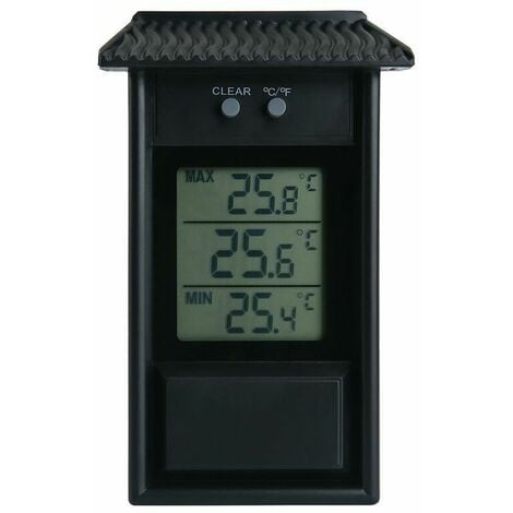 Thermomètre Extérieur Grands Chiffres - Mémoire des Températures Mini/Maxi