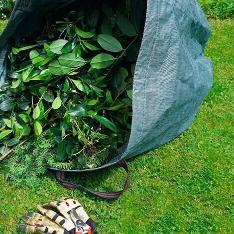 4x Sacs de jardin 280L 50kg Sac à déchets avec 3 poignées Arceau en PVC  Feuilles