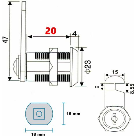 Serrure de sécurité pour boîte aux lettres avec, errure de meubles, 5 clés pour tiroir, ​Serrure de came d'armoire, livré avec 5 plaques de serrure différentes
