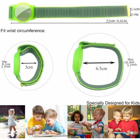 Lot de 2 (vert + gris)Bracelet Enfant Airtag, Accessoire Airtag,  Anti-Rayures GPS Bracelet Airtag