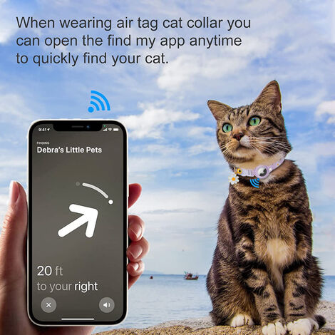 Airtag Collier pour Chat Apple Air Tag avec Boucle de sécurité et