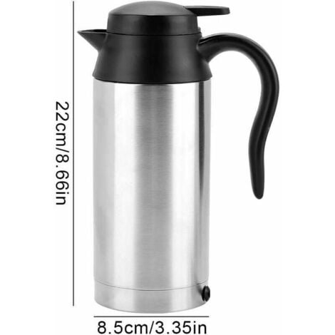 Bouilloire Électrique Voiture 24V Env.1200ml Tasse Chauffante avec  l'Allume-Cigare Bouteille à Café Mugs