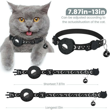 Collier de chat Airtag, collier de chat réfléchissant avec cloche et boucle  de sécurité, support Airtag étanche pour chiot chaton