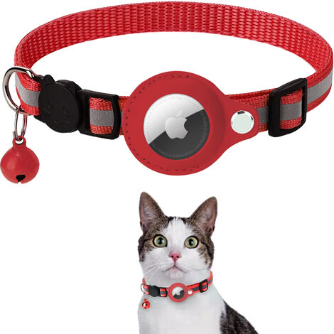 Etui de protection Airtag pour collier chien / chat Rouge
