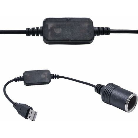 Adaptateur USB vers prise allume-cigare 12 V femelle vers 12 V pour  allume-cigare, enregistreur de conduite, DVR (USB vers prise allume-cigare  12 V)