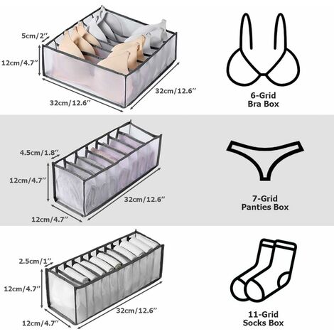Lot De Gris Organisateur De Tiroir De Sous V Tements Rangement De