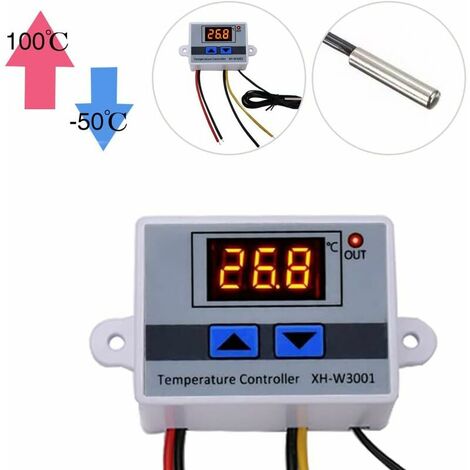 Thermostat de refroidissement numérique / chauffant Prise de température  Lcd, 230v pour contrôleur de température de ferme de serre / thermostat de  terrarium (prise)