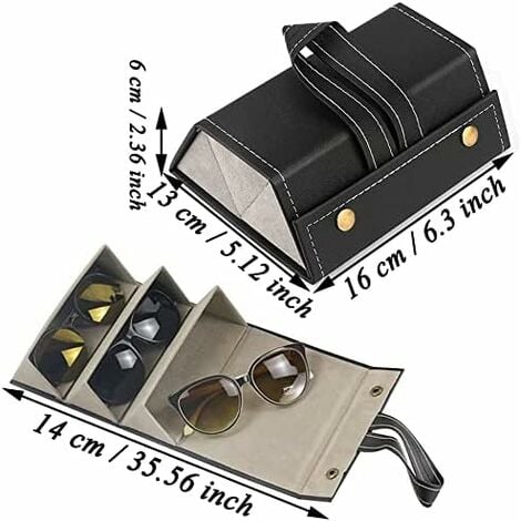 Étui à lunettes de voiture universel (beige) - Avec fonction magnétique et  emplacement pour cartes - Multifonctionnel - Pour