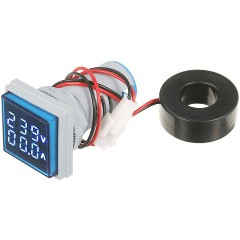 Voltmètre à affichage numérique AC monophasé, testeur de surveillance,  voltmètre, ampèremètre, rouge, 60-500V, 220V, 100A