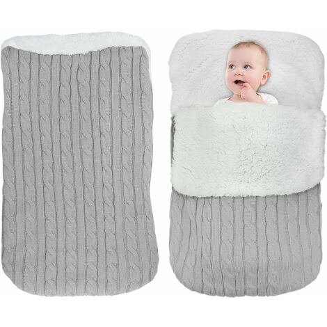 Couverture à capuche pour nouveau-né - Sac de couchage - Couverture d'hiver  chaude en polaire - Avec