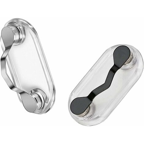 Porte-Lunettes Magnétique DBAILY - Lot De 4 (Noir/Argent) Pour Lunettes Et Badges