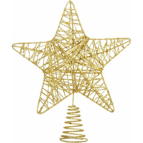 Cime D'arbre De Noël étoile De Bethléem à Paillettes Or Rose - Décoration Scintillante Pour Sapin - Style Rustique Et Festif