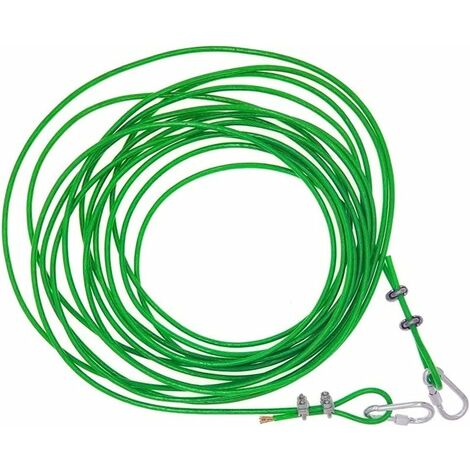 30m Acier inoxydable Câble Kit de suspension / câble métallique 2mm Pvc,  corde de jardin avec M5 Tensioner Câble Crochet et œil
