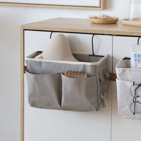 Organisateur De Lit 2 Pièces - Poches De Rangement Chevet - Imperméable - Pour Dortoir/Chambre