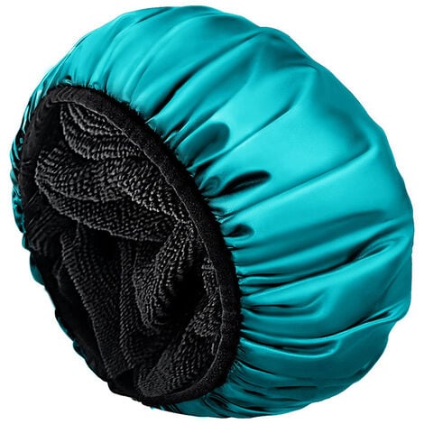 Bleu) Bonnet de douche, bonnet de bain triple couche extra large avec  fonction cheveux secs pour