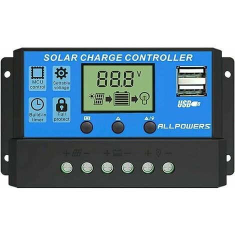 Contrôleur de Charge pour panneaux solaires, 12V/24V, LCD automatique, USB,  80a/60a, régulateur solaire PWM