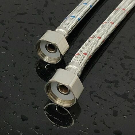 Tuyau flexible tressé en acier inoxydable 304, G1/2, M10 x 1, pour eau  froide et