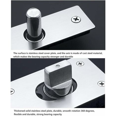 Jeu De Charnières Pivotantes Lourdes 360° Fermeture Douce - Charge 300 Kg, Modèle K725, Acier Inox Et Fonte, Neuf