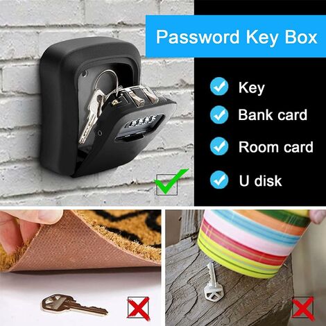 Relaxdays Boite à clés sécurisée forme maison clé secours code coffre fort  clef key sage garage, 15x13,5x7 cm, noir/gris