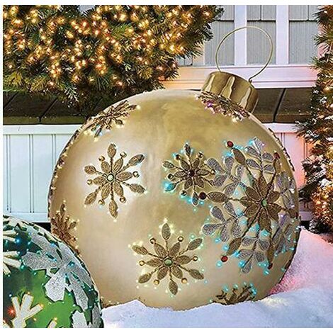 Boule De Noël Gonflable Géante 60 Cm - Décorations Extérieures En PVC Résistant, 5 Styles