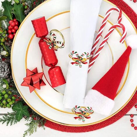 Anneaux de serviette de noël en émail, 6 pièces, élégant arbre de noël,  renne, flocon de neige, porte-serviettes, décor de Table pour fête de  mariage, noël – les meilleurs produits dans la