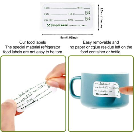 2,5x4 Cm Étiquettes Alimentaires Autocollantes 2 Rouleaux 400 PCS Étiquettes Autocollantes De Rappel De Date De Congelateur De Congelateur Autocollants 80889695