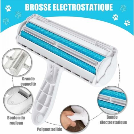 Brosse Anti Poils réutilisable – Brosse ramasse Poils Animaux – Economique – Ecologique – Facile à Utiliser – Permet de ramasser efficacement Les Poils de Vos Animaux de compagnies, Chiens, Chats