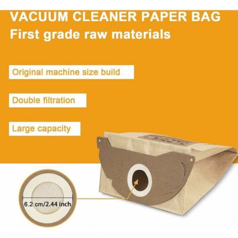 Sacs à poussière de rechange pour aspirateurs Kärcher WD2 MV2 WD2250 A2004 A2054, paquet de 10