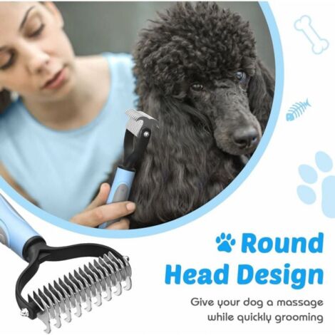 Brosse professionnelle pour chien - brosse à poils longs pour chien et chat, anti - brosse pour animaux de compagnie, enlève le Sous - poil du chien et du chat, enlève les nœuds de poils emmêlés (trom