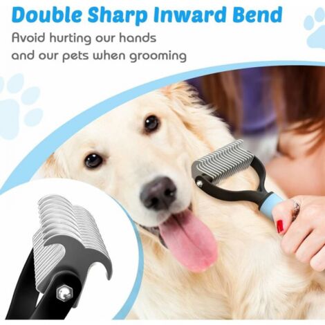 Brosse professionnelle pour chien - brosse à poils longs pour chien et chat, anti - brosse pour animaux de compagnie, enlève le Sous - poil du chien et du chat, enlève les nœuds de poils emmêlés (trom