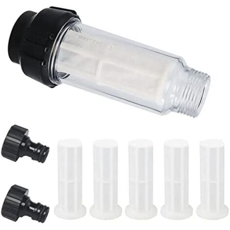 Lot De 2 Filtres à Eau Pour Tuyau D'Arrosage + 5 Adaptateurs Rapides – Préfiltre 3/4" Pour Nettoyeur Haute Pression, Pompe Jardin, Camping-Car