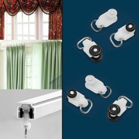 20 Rouleaux Planeur Rideau Métal - Poulies Rail Rideaux Glisseurs - 40x18mm