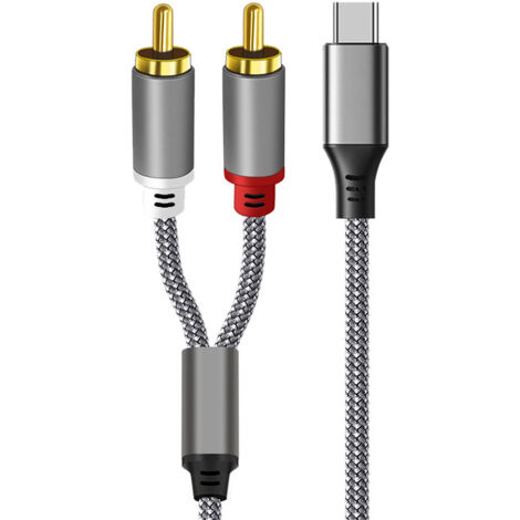 Câble Lightning Vers RCA 1m - Pour Phone/Tablette - Connexion Audio Stéréo Pour Ampli/Voiture