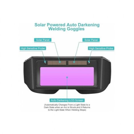 Lunettes de soudage, masque de soudage automatique, lunettes de soudeur à lentilles TIG MIG à obscurcissement automatique solaire pour la protection des yeux