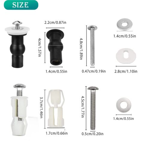 Kit De Fixation Universel Pour Siège De Toilette - Vis Et Boulons En Acier Inox - Montage Facile