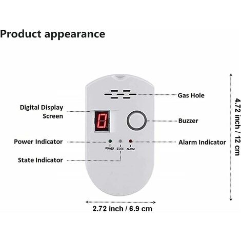 D Tecteur De Gaz Num Rique Naturel Alarme De Gaz Domestique D Tecteur