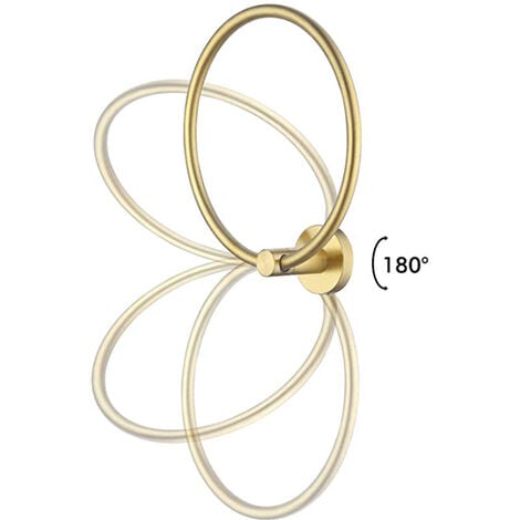 Anneau porte-serviettes doré brossé (diamètre 16 cm) porte-serviettes mural moderne en acier inoxydable