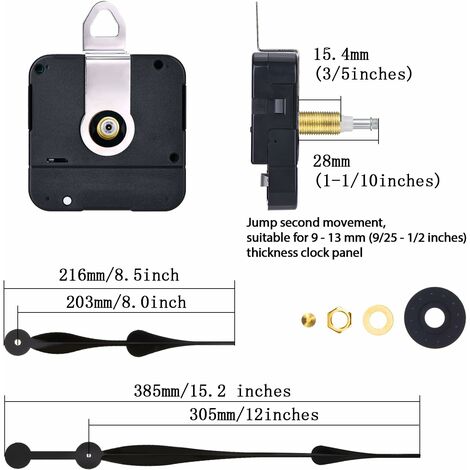 Mécanisme de Mouvement d'Horloge à Axe Longitudinal Élevé avec 12 Pouces de Long Mains