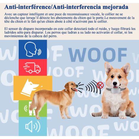 Collier Anti-aboiement Automatique pour Chiens, Contrôle Anti-aboiement Intelligent, Rechargeable, Mode Choc Statique, Vibration et Son, Résistant à L’eau IP67, Indicateur LED – Couleur Argent