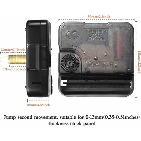 2 Pièces Mécanisme d'Horloge Mécanisme de Mouvement d'Horloge Mecanisme Horloge Pile Silencieux Horloge Murale Systeme Horloge Aiguilles Mecanisme Pendule