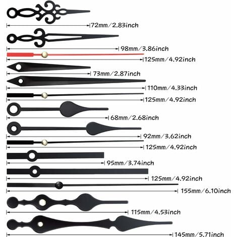 2 Pièces Mécanisme d'Horloge Mécanisme de Mouvement d'Horloge Mecanisme Horloge Pile Silencieux Horloge Murale Systeme Horloge Aiguilles Mecanisme Pendule