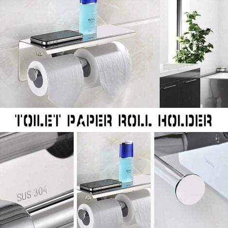 Support de porte-papier hygiénique, rangement de papier toilette pour  salles de bains et cuisine, support organisateur de papier toilette en  métal