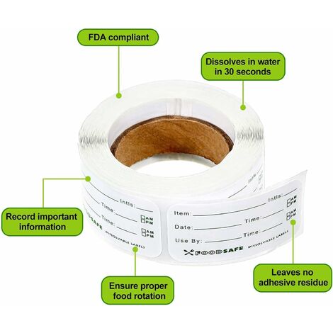 3 rouleaux - autocollant restaurant étiquettes alimentaires étiquettes de  date alimentaire étiquettes de congélation amovibles pour récipients