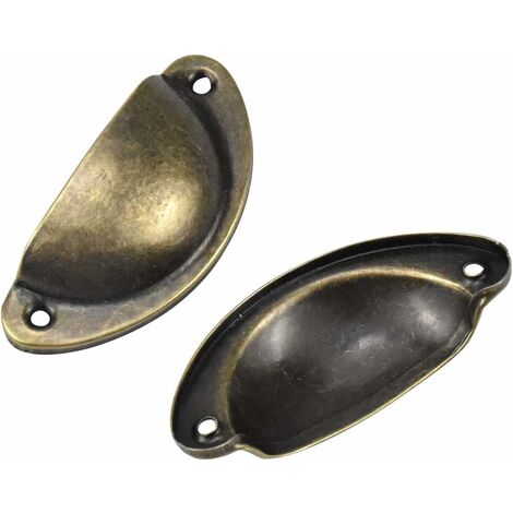 MOROBOR Lot De 12 Poignées De Tiroir Coquillage Antique Vintage - Bronze Pour Meubles Cuisine Et Armoires