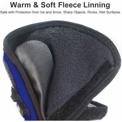 Bottes de Protection pour Chien Ensemble imperméable, Chaussures Chien antidérapantes avec Boucle adhésive Sangles réfléchissantes Chaussures Chiens Chaudes résistantes pour Les Chiens Bleu L