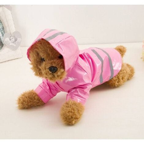 Manteau de pluie pour chiot en plein air avec capuche vestes imperméables PU imperméable réfléchissant pour chiens chats vêtements vêtements