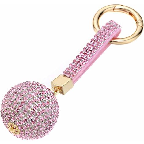 Porte-clés avec Boule de Cristal, Porte-clés Pendentif en Strass